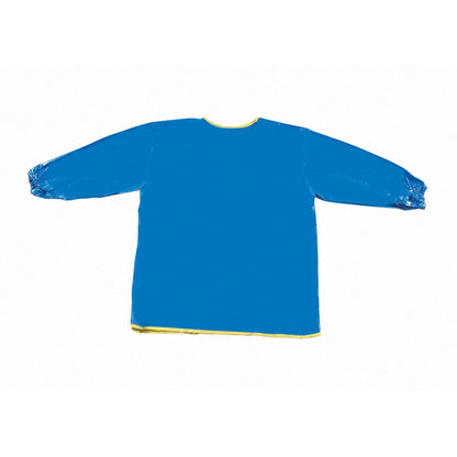 Long Sleeve Plastic Art Smock, Ages 3+, Blue, 22" x 18", Pack of 2 - Loomini