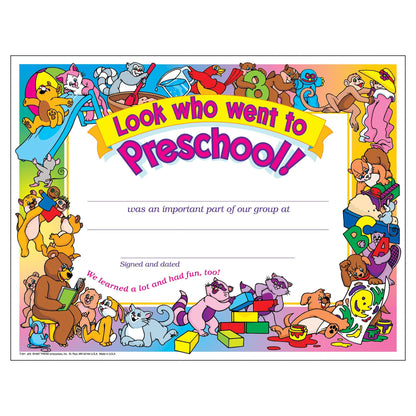 Look who went to Preschool! Certificate, 30 Per Pack, 6 Packs - Loomini