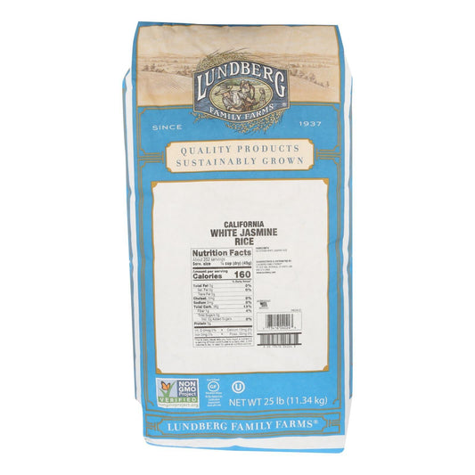 Lundberg Family Farms Ecofarmed Rice Jasmine White - Single Bulk Item - 25lb - Loomini