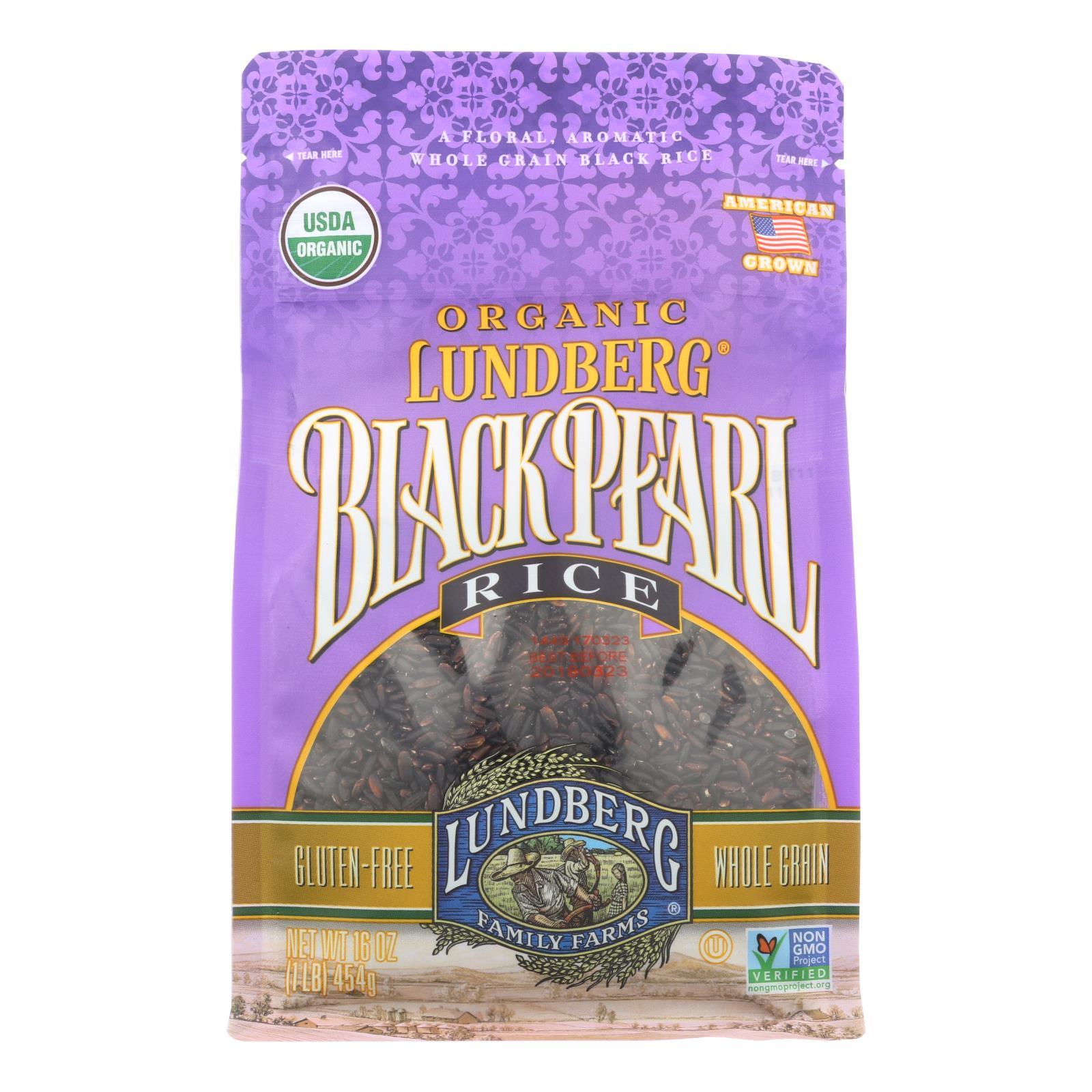 Lundberg Family Farms Organic Rice - Black Pearl - Case Of 6 - 1 Lb. - Loomini