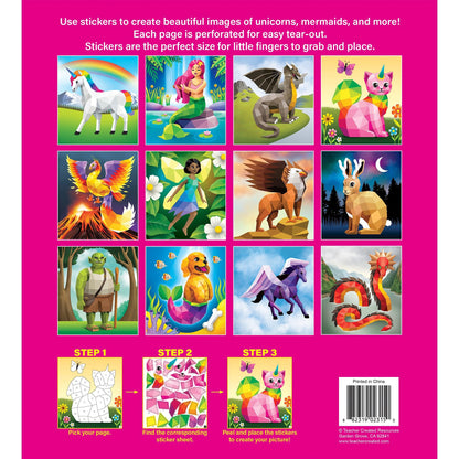 Magical Creatures Modern Mosaics Stick to the Numbers Activity Book, Pack of 2 - Loomini