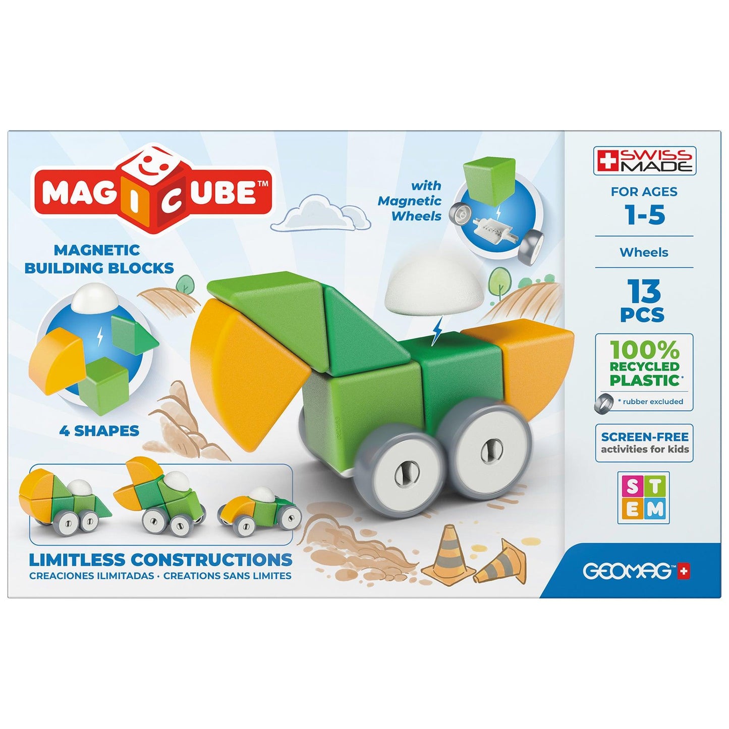 Magicubes Shapes Recycled, 13 Pieces - Loomini