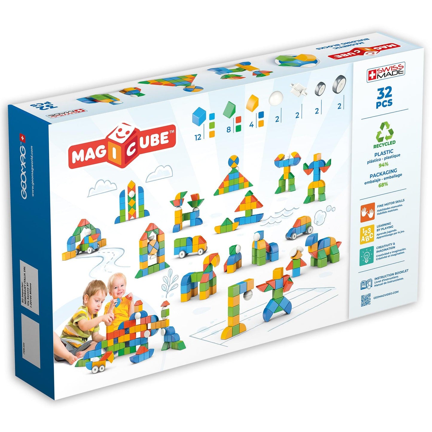 Magicubes Shapes Recycled, 32 Pieces - Loomini