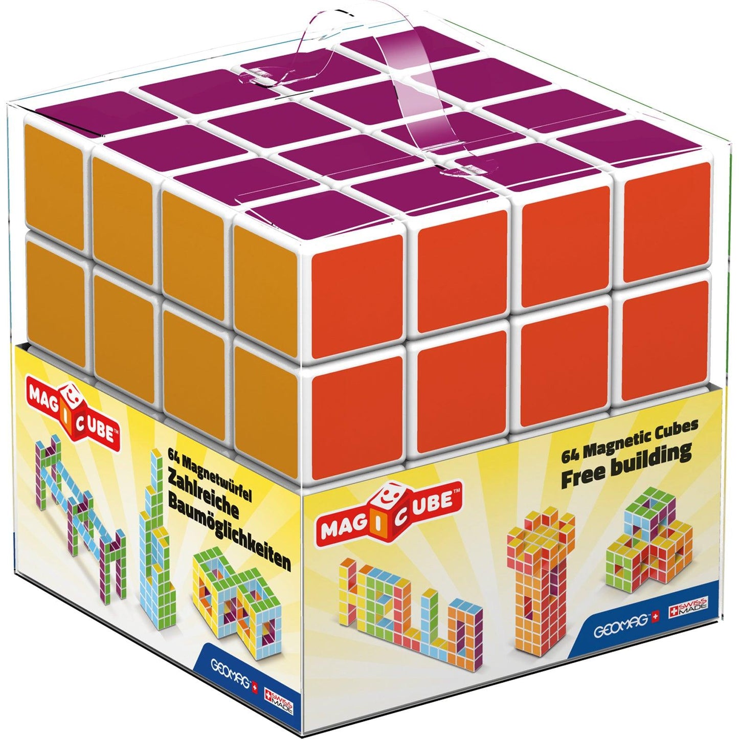 Magicube™ - 64 Piece Multicolored Free Building Set - Loomini