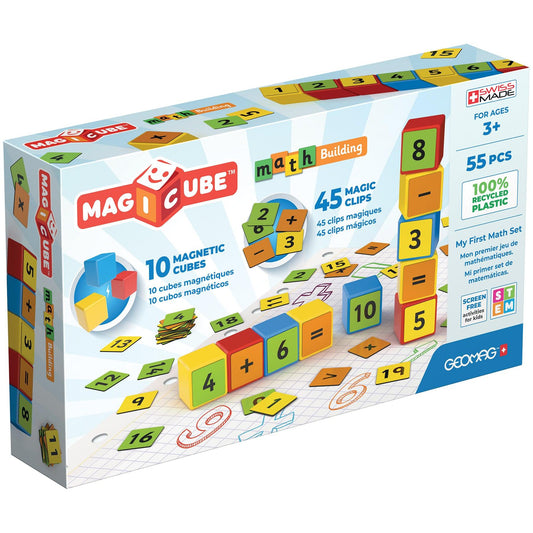 Magicube™ Math Building Set, Recycled, 55 Pieces - Loomini