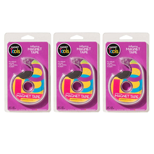 Magnet Tape in Dispenser, 3/4" x 25', Pack of 3 - Loomini