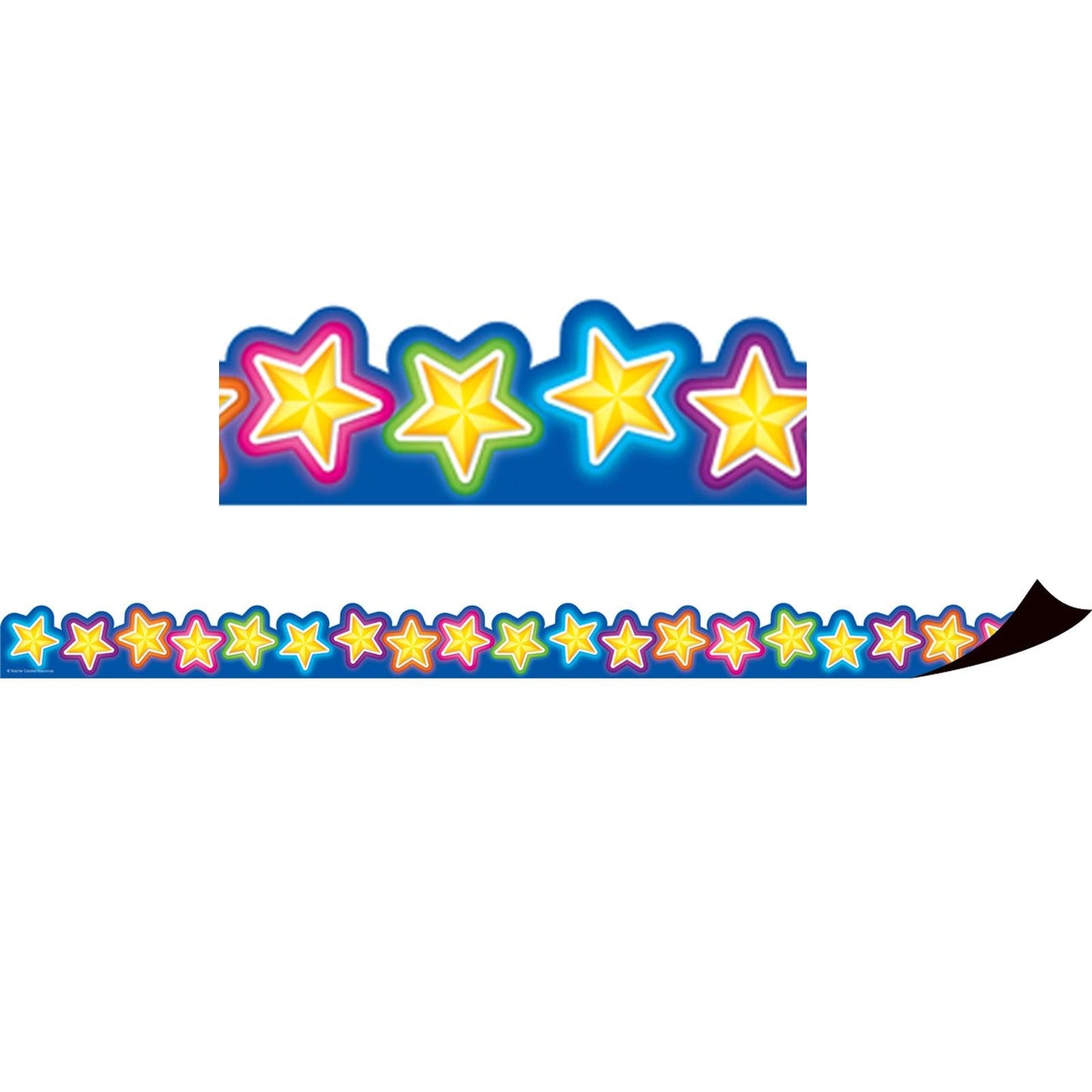 Magnetic Borders, Neon Stars, 24 Feet Per Pack, 3 Packs - Loomini