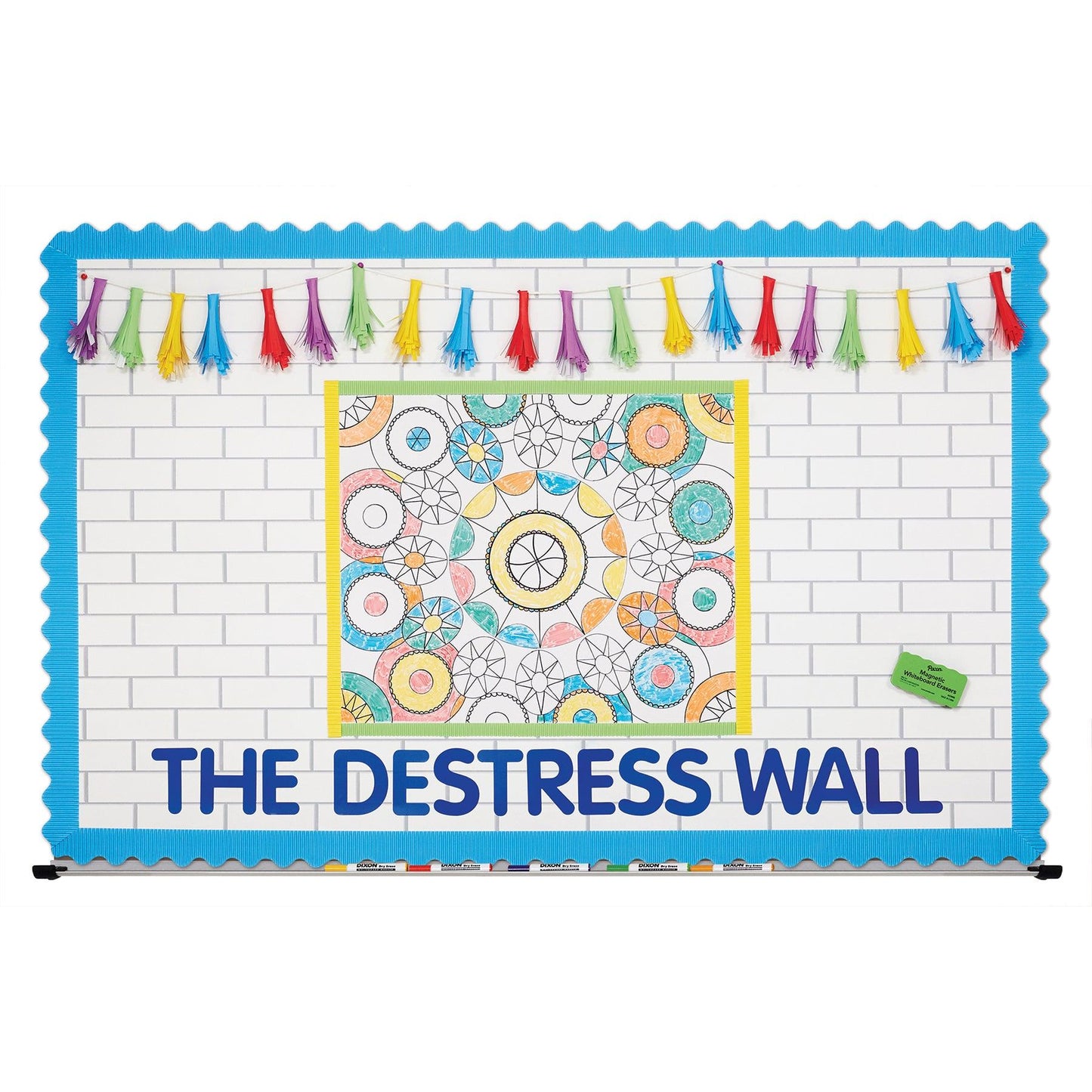 Magnetic Chalk & Whiteboard Eraser, 4 Assorted Colors, 2.25" x 4.25", 4 Erasers Per Pack, 3 Packs - Loomini