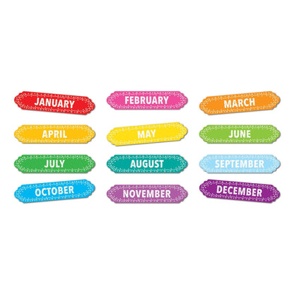 Magnetic Die-Cut Timesavers & Labels, Months of the Year, Chalk Loops, 12 Per Pack, 6 Packs - Loomini