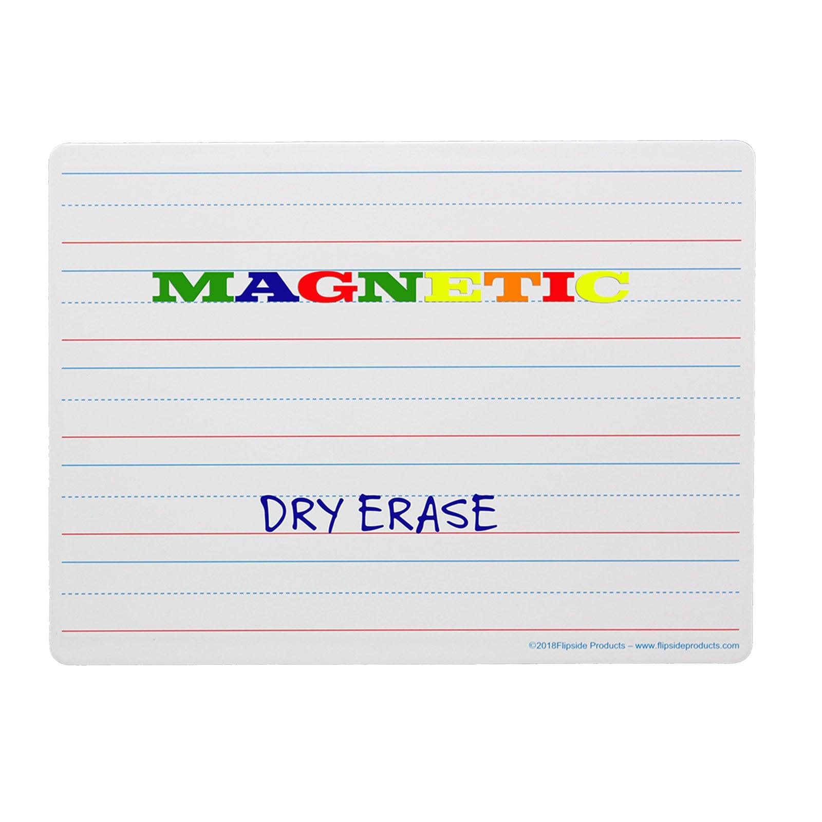 Magnetic Dry Erase Board, Two-Sided Ruled/Blank, 9" x 12", Pack of 3 - Loomini