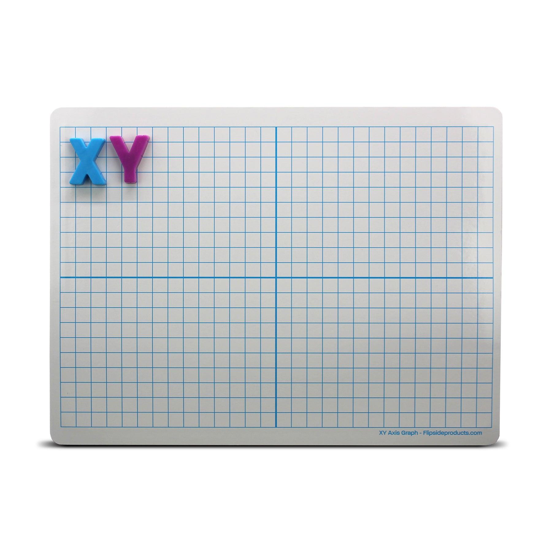 Magnetic Dry Erase Learning Mat, Two-Sided XY Axis/Plain, 9" x 12", Pack of 12 - Loomini