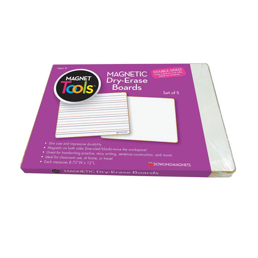 Magnetic Dry-Erase Lined & Blank Board, Set of 5 - Loomini