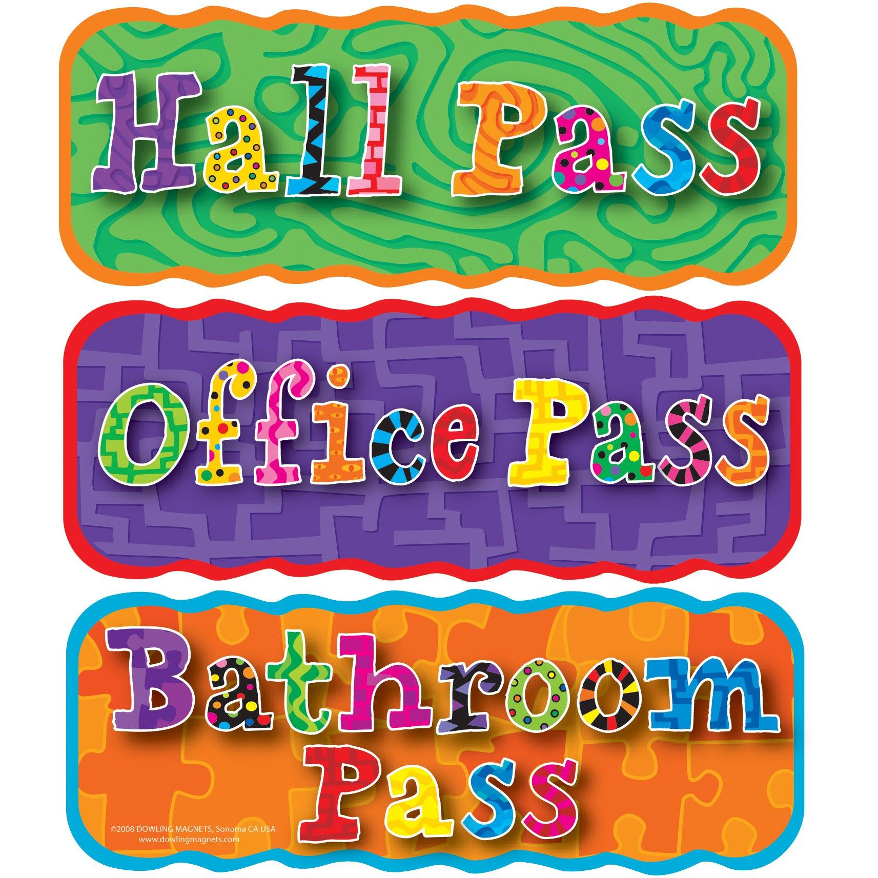 Magnetic Hall Passes, 3 Per Set, 2 Sets - Loomini