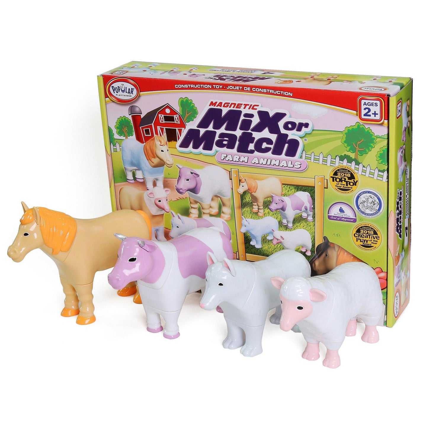 Magnetic Mix or Match® Farm Animals, Pastel - Loomini