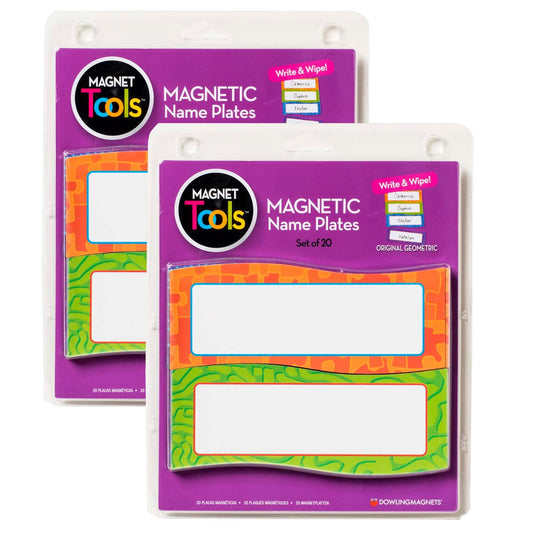 Magnetic Name Plates, 20 Per Pack, 2 Packs - Loomini