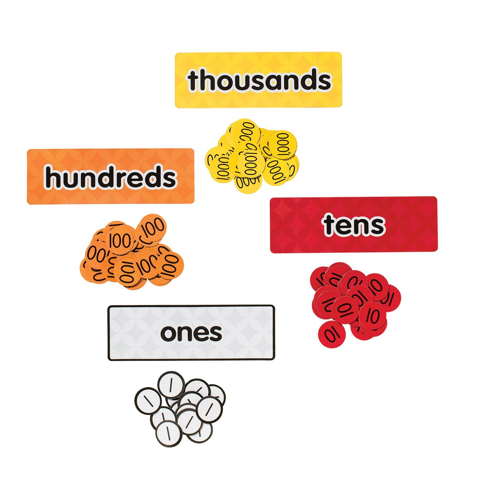 Magnetic Place Value Disks & Headings: Grades 1-3 - Loomini