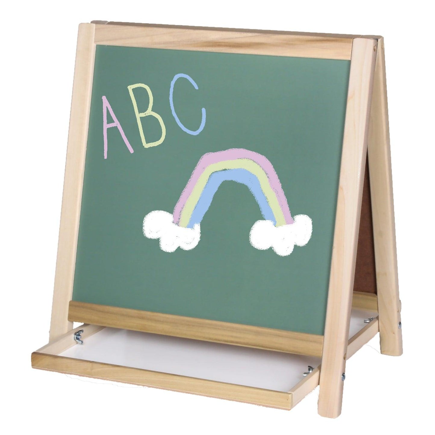 Magnetic Table Top Easel, Chalkboard/Whiteboard, 18.5" x 18" - Loomini