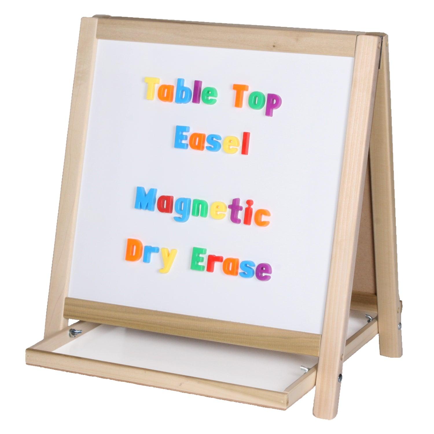 Magnetic Table Top Easel, Chalkboard/Whiteboard, 18.5" x 18" - Loomini