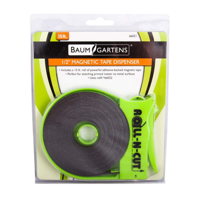 Magnetic Tape with Self Cutting Dispenser, 0.5" x 15', Pack of 2 - Loomini