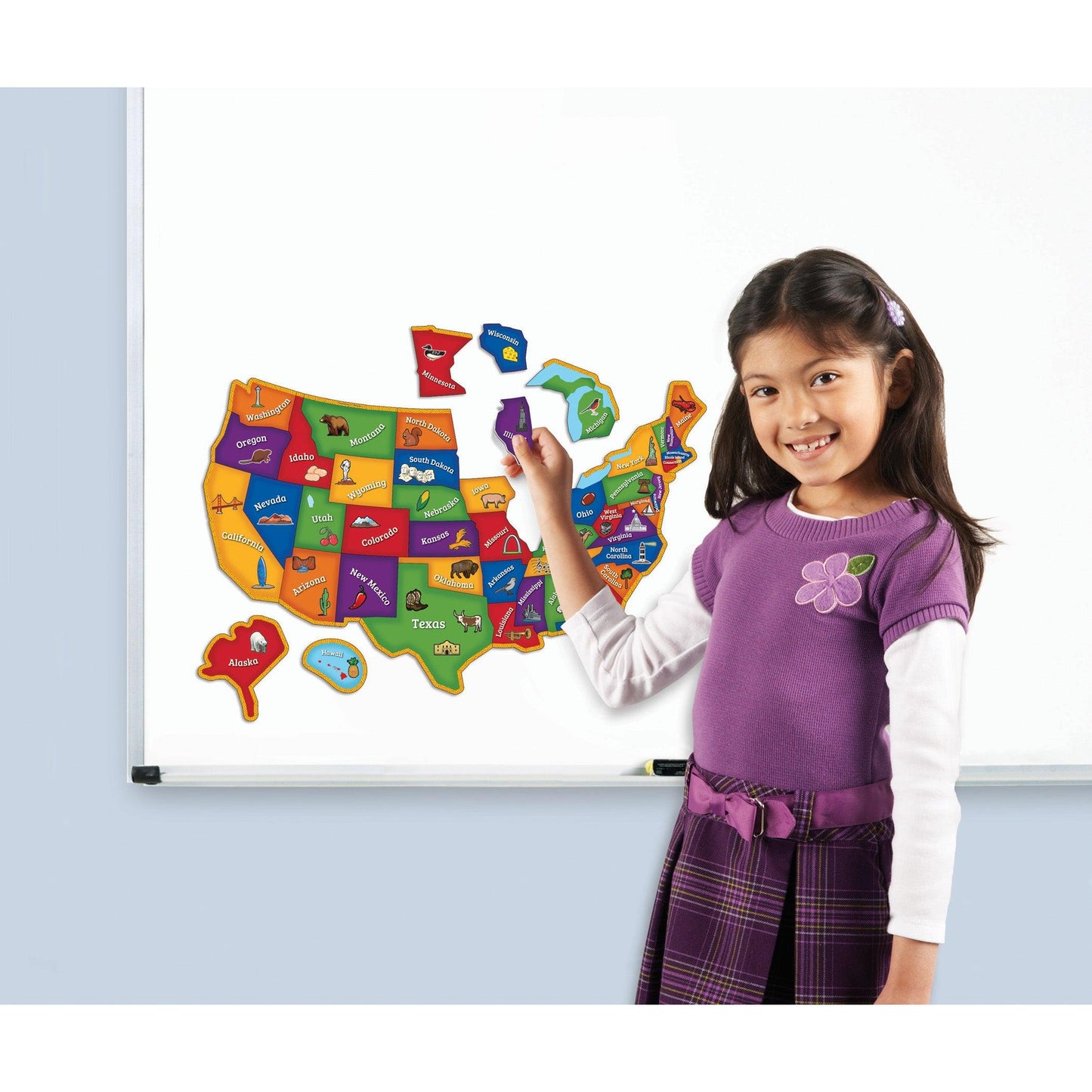 Magnetic U.S. Map Puzzle - Loomini