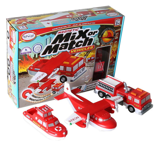 Magnetic Vehicles, Fire & Rescue Popular Playthings