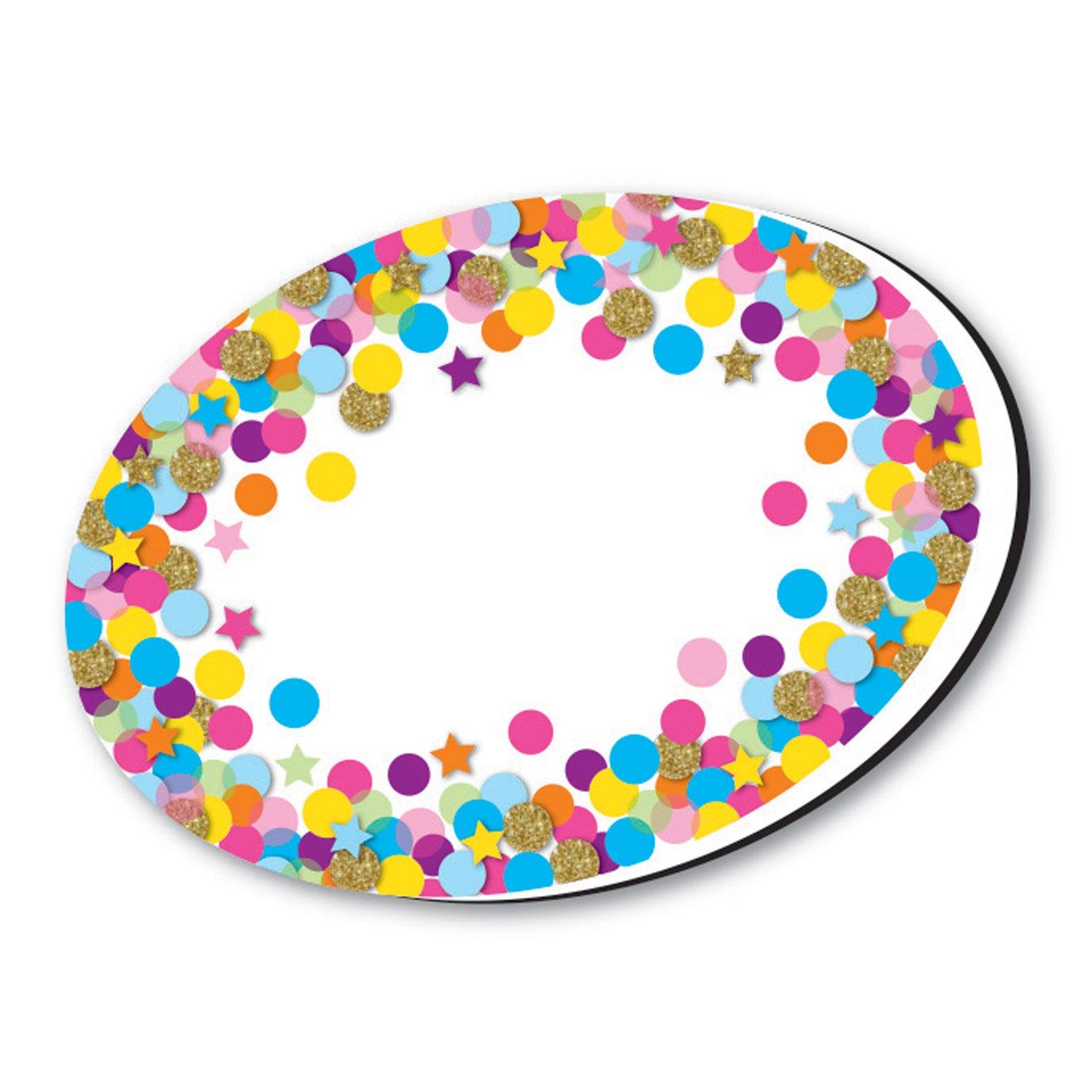 Magnetic Whiteboard Eraser, Oval Confetti, Pack of 6 - Loomini