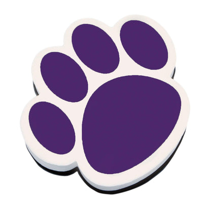 Magnetic Whiteboard Eraser, Purple Paw, Pack of 6 - Loomini