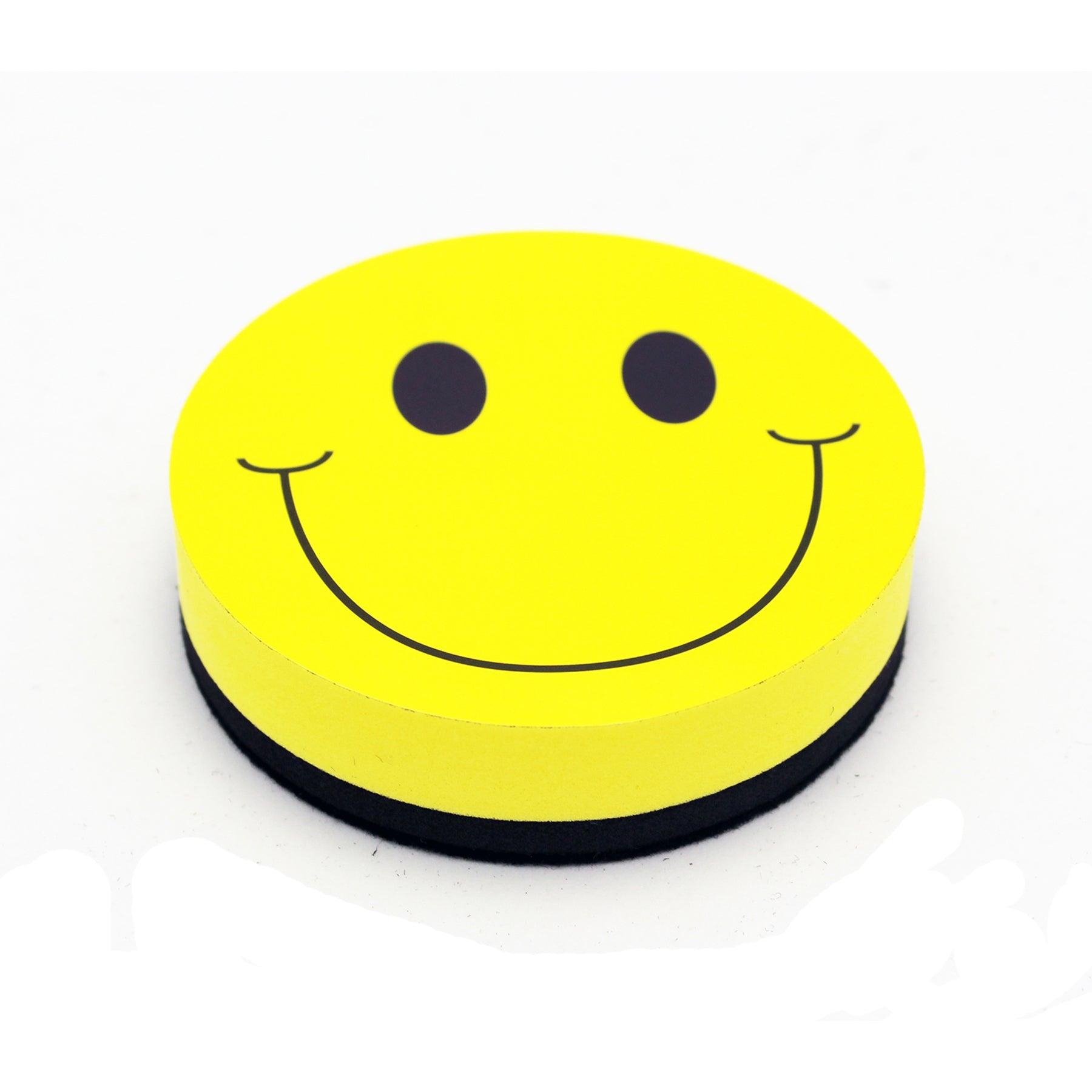 Magnetic Whiteboard Eraser, Smile Face, Pack of 6 - Loomini