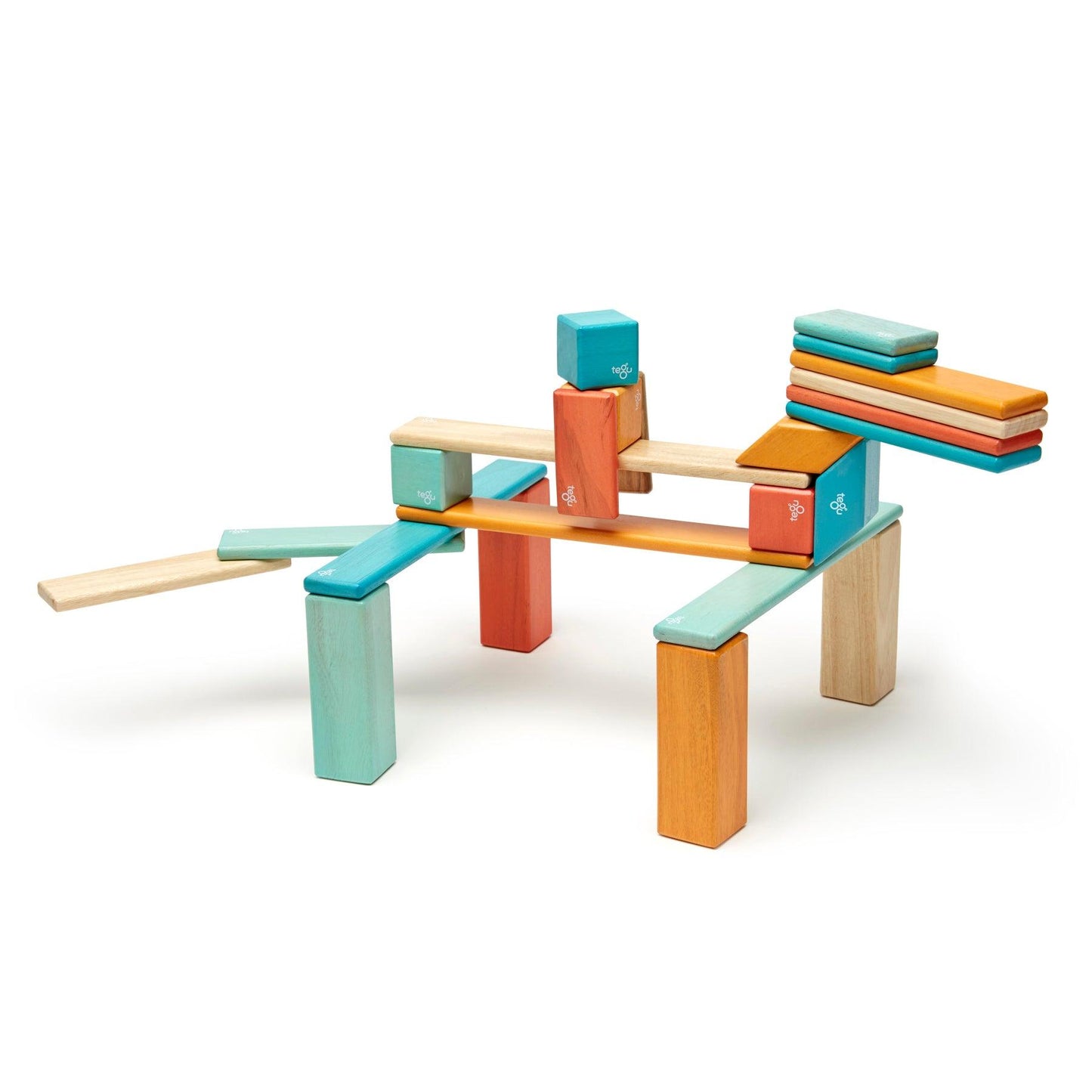 Magnetic Wooden Blocks, 24-Piece Set, Sunset - Loomini