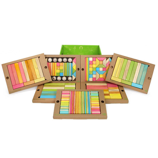 Magnetic Wooden Blocks, 240-Piece Classroom Kit, Tints - Loomini
