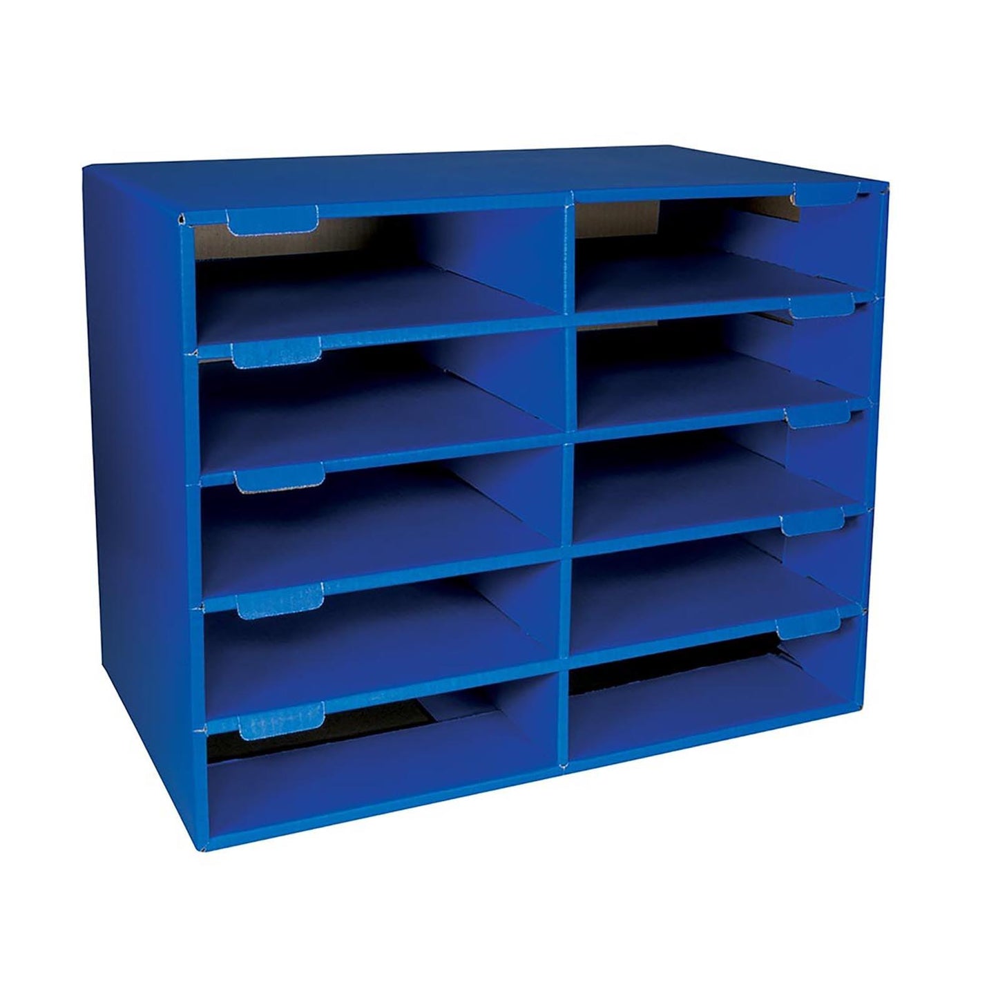 Mailbox, 10-Slot, Blue, 16-5/8"H x 21"W x 12-7/8"D - Loomini