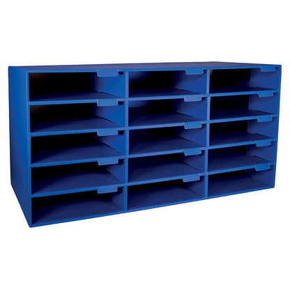 Mailbox, 15-Slot, Blue, 16-3/8"H x 31-1/2"W x 12-7/8"D - Loomini