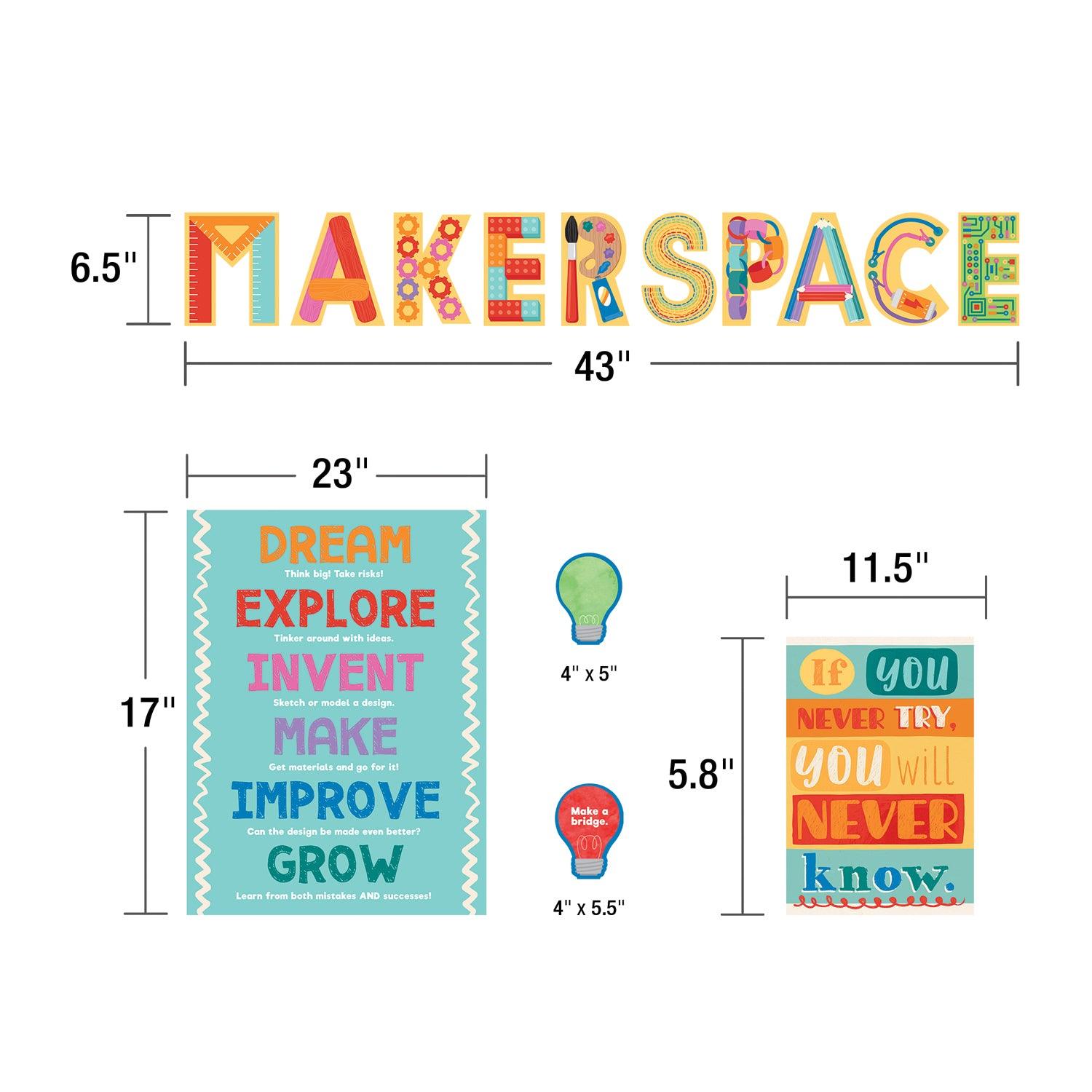 Makerspace Bulletin Board Set, 33 Pieces - Loomini