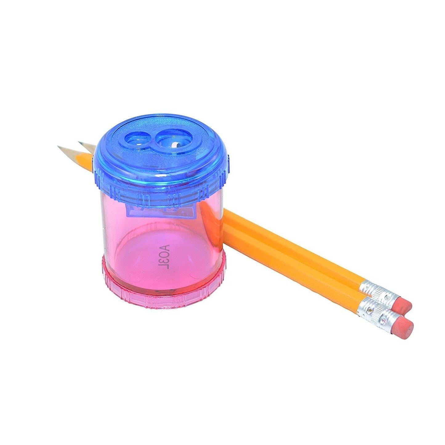 Manual 2-Hole Pencil and Crayon Sharpener, Assorted Colors, 12 Per Pack - Loomini