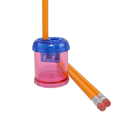 Manual 2-Hole Pencil and Crayon Sharpener, Assorted Colors, 12 Per Pack - Loomini