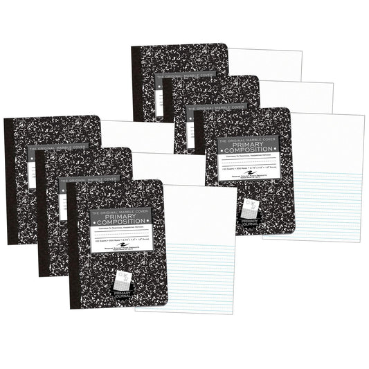 Marble Composition Book, Picture Story Ruled, Pack of 6 - Loomini