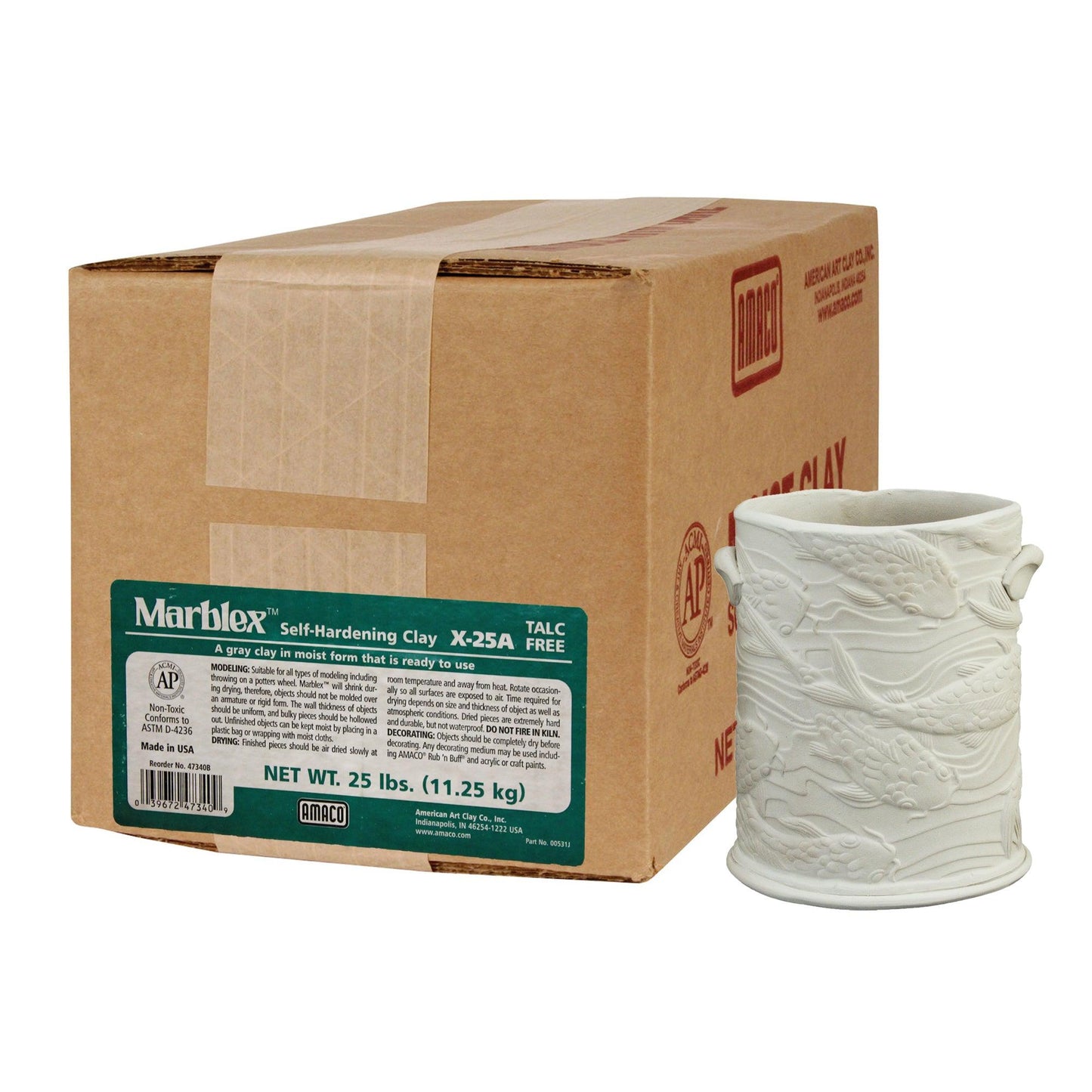 Marblex™ Self-Hardening Clay, Gray, 25 lbs. - Loomini