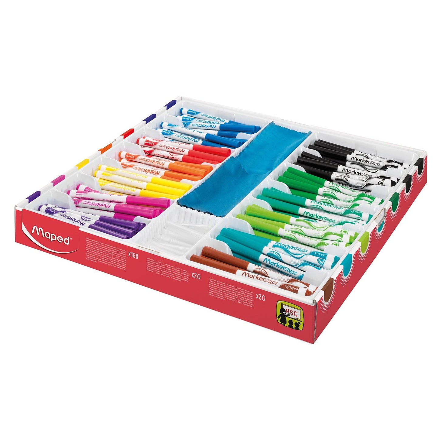 Marker'Peps Dry Erase Markers School Pack, Pack of 168 - Loomini