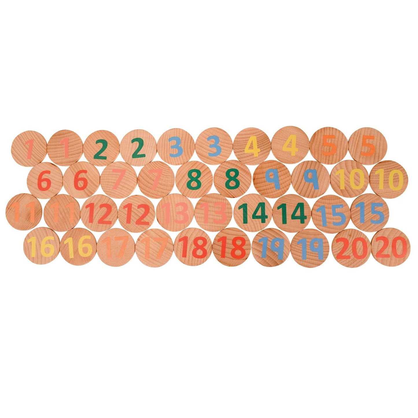 Matching Pairs - Numbers 1-20 - Set of 40 - Loomini
