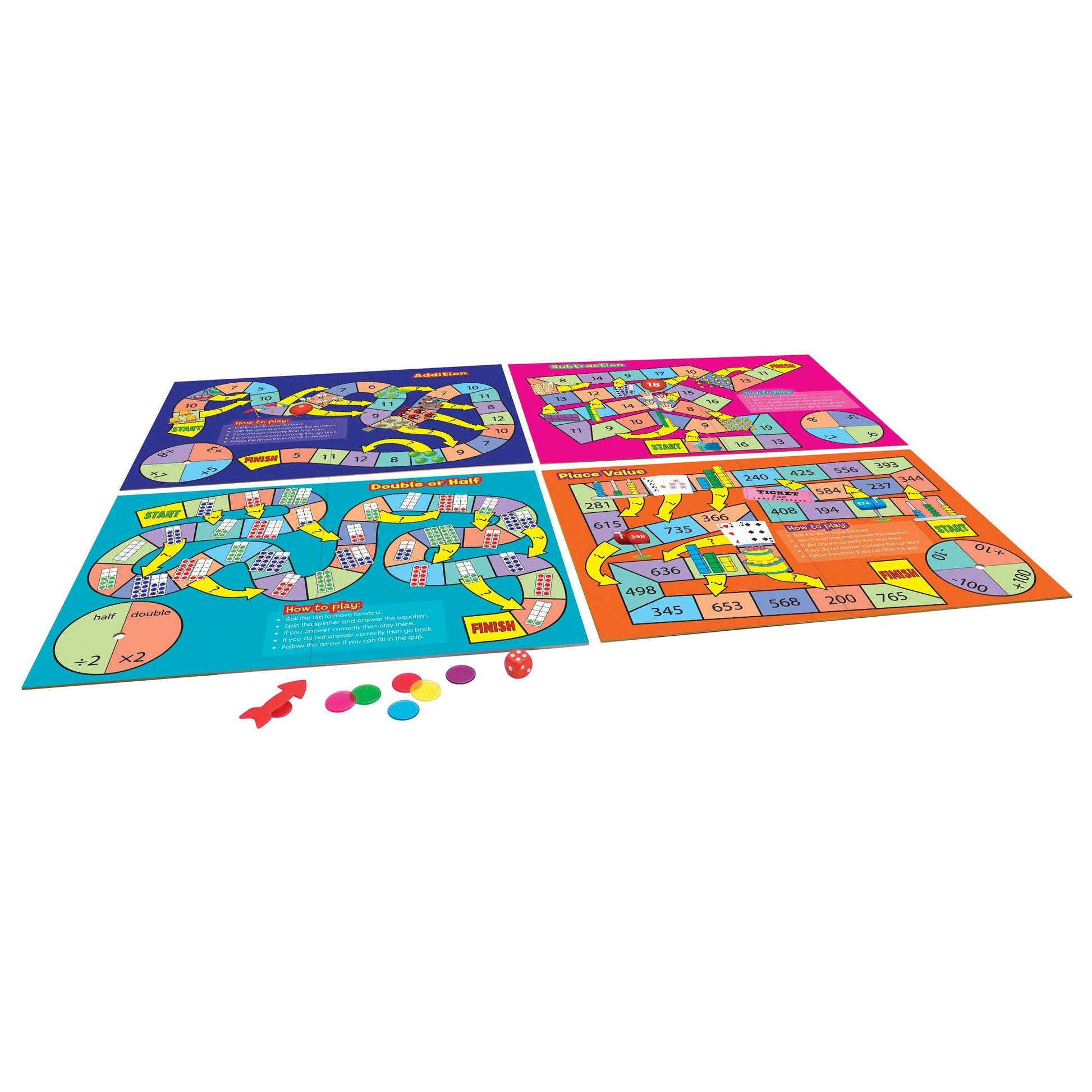 Math Board Games, Pack of 2 - Loomini