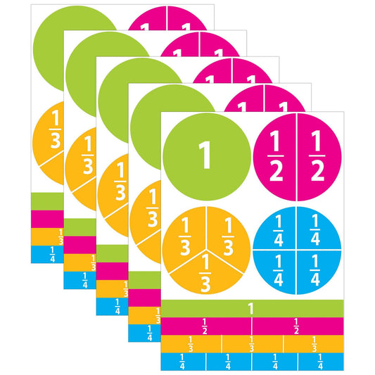 Math Die-Cut Magnets, Beginning Fractions, 20 Per Pack, 5 Packs - Loomini