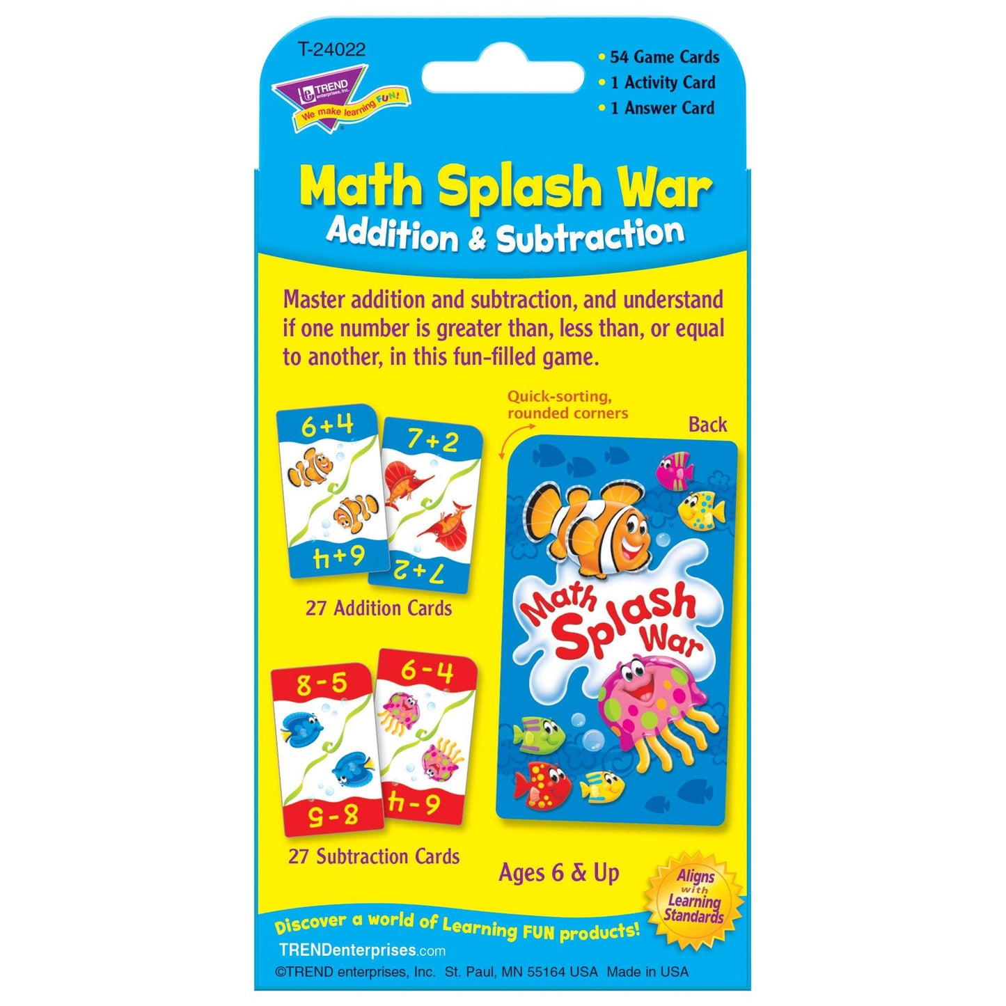 Math Splash War Addition & Subtraction Challenge Cards®, 6 Packs - Loomini