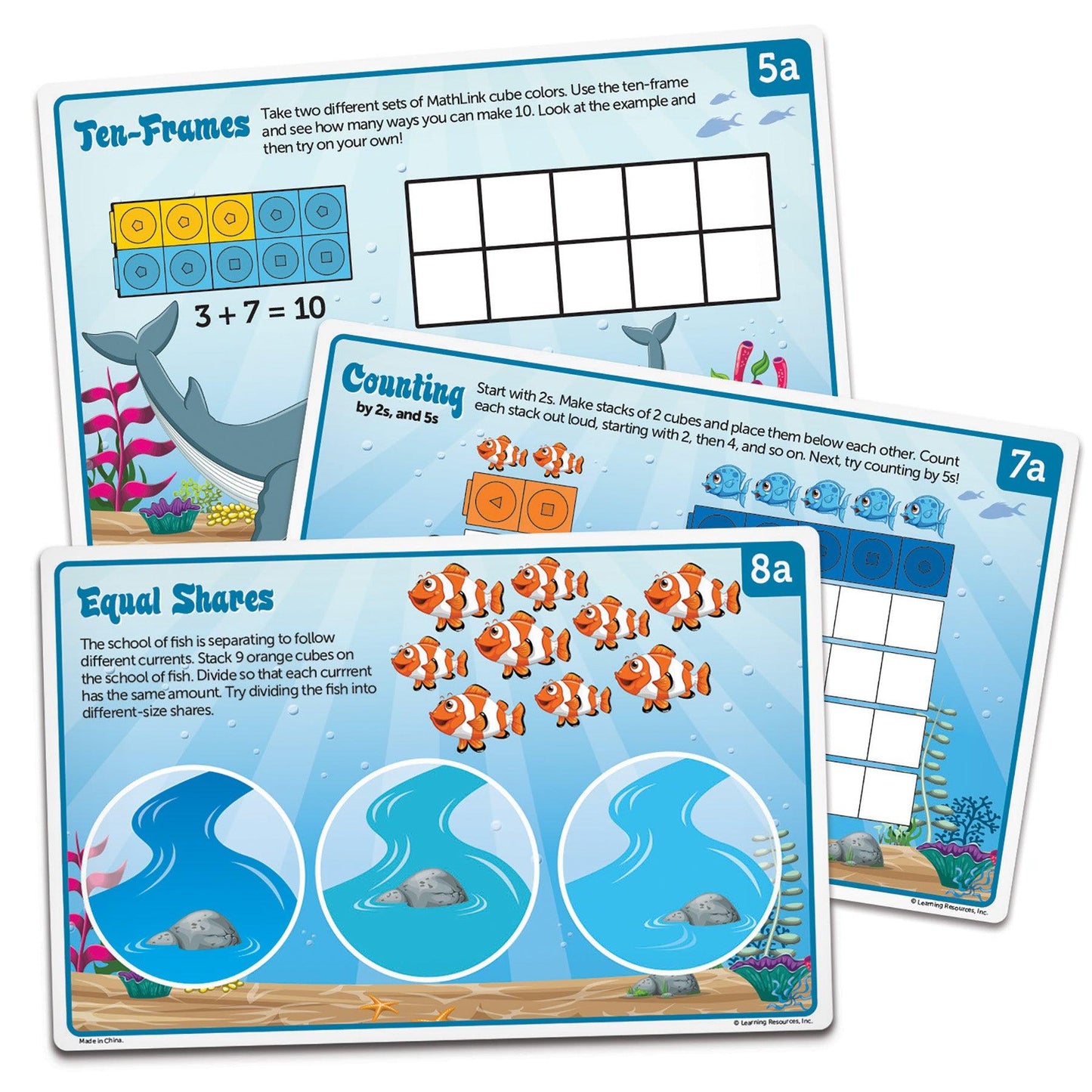 Mathlink® Cubes Kindergarten Math Activity Set: Sea Adventures! - Loomini