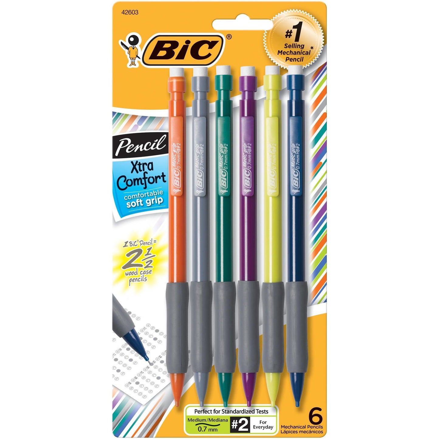 Matic Grip® Mechanical Pencils, 0.7mm, 5 Per Pack, 6 Packs - Loomini