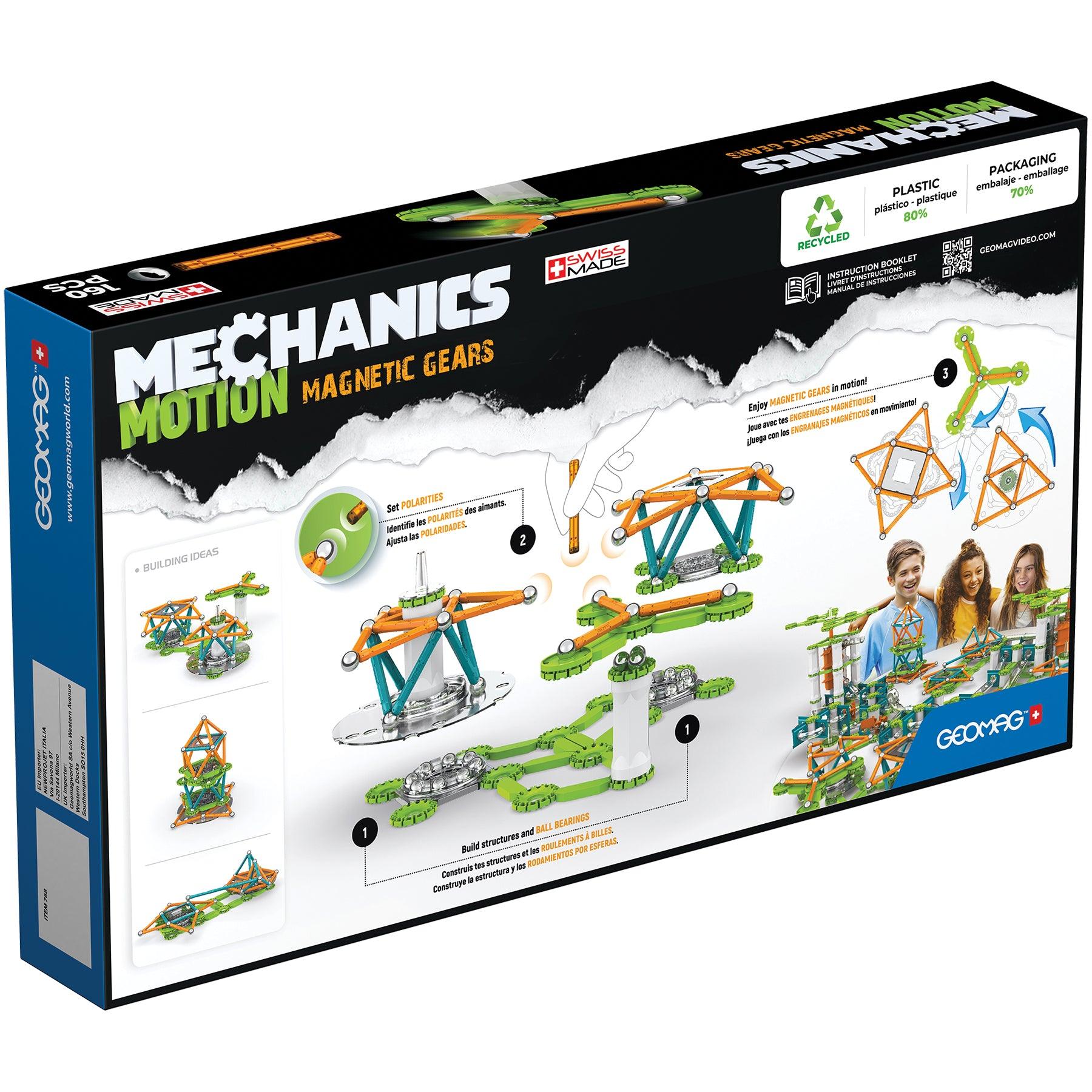 Mechanics Magnetic Gears Recycled, 160 Pieces - Loomini