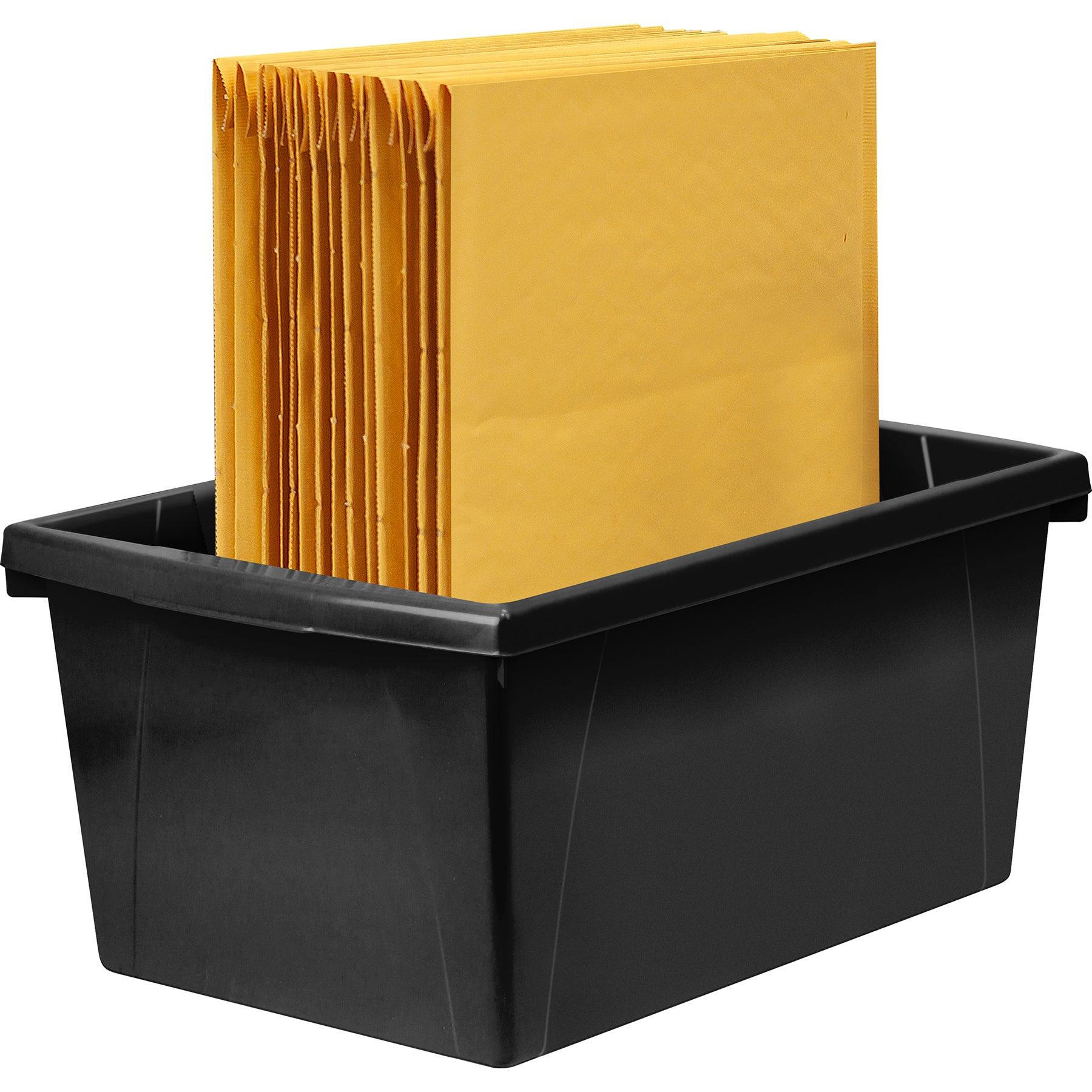 Medium Classroom Storage Bin, Black, Pack of 2 - Loomini