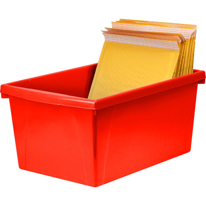 Medium Classroom Storage Bin, Red, Pack of 2 - Loomini