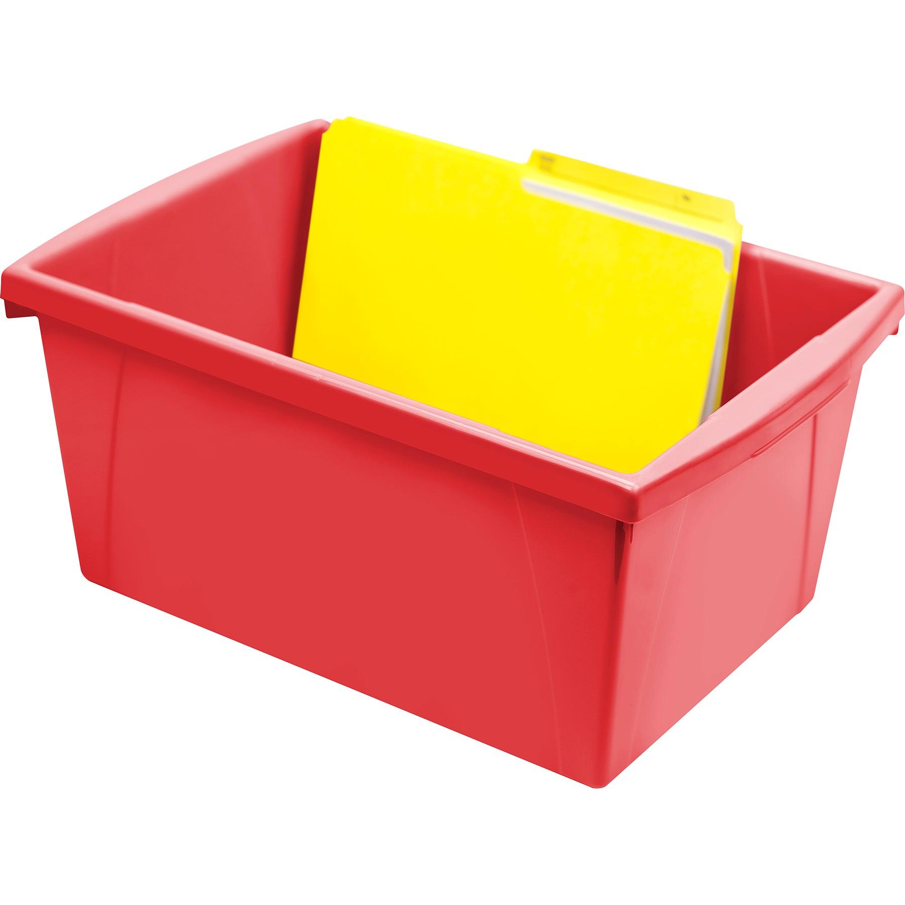 Medium Classroom Storage Bin, Red, Pack of 2 - Loomini