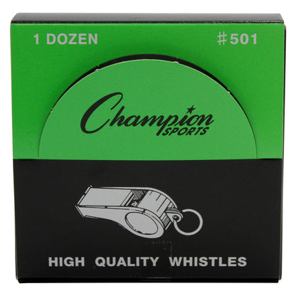 Medium Weight Metal Whistle, 12 Per Pack, 3 Packs - Loomini