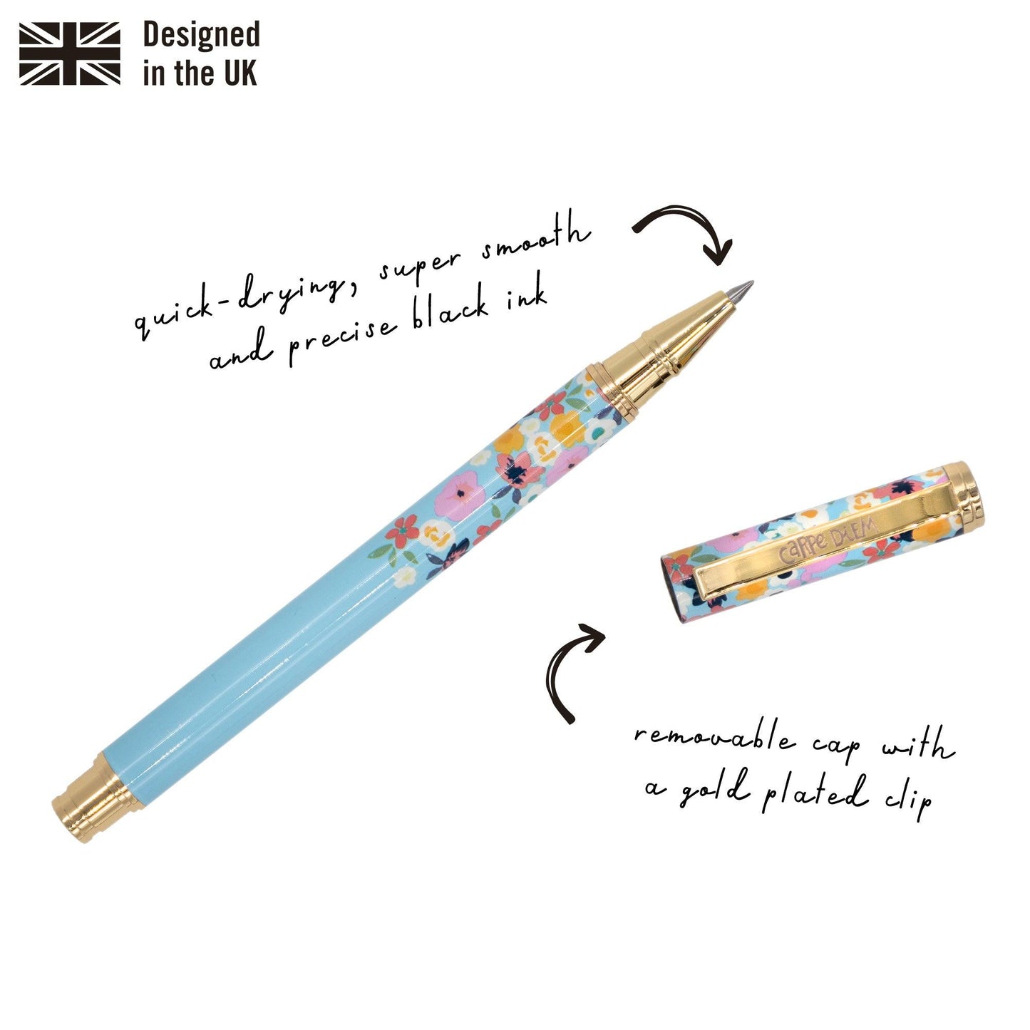 Metal Gel Pen - Ditzy Floral - Pack 6 - Loomini